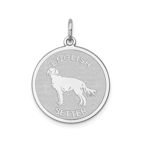 Sterling Silver Pendant, English Setter Dog Silhouette, Unisex Pet Memorial Jewelry