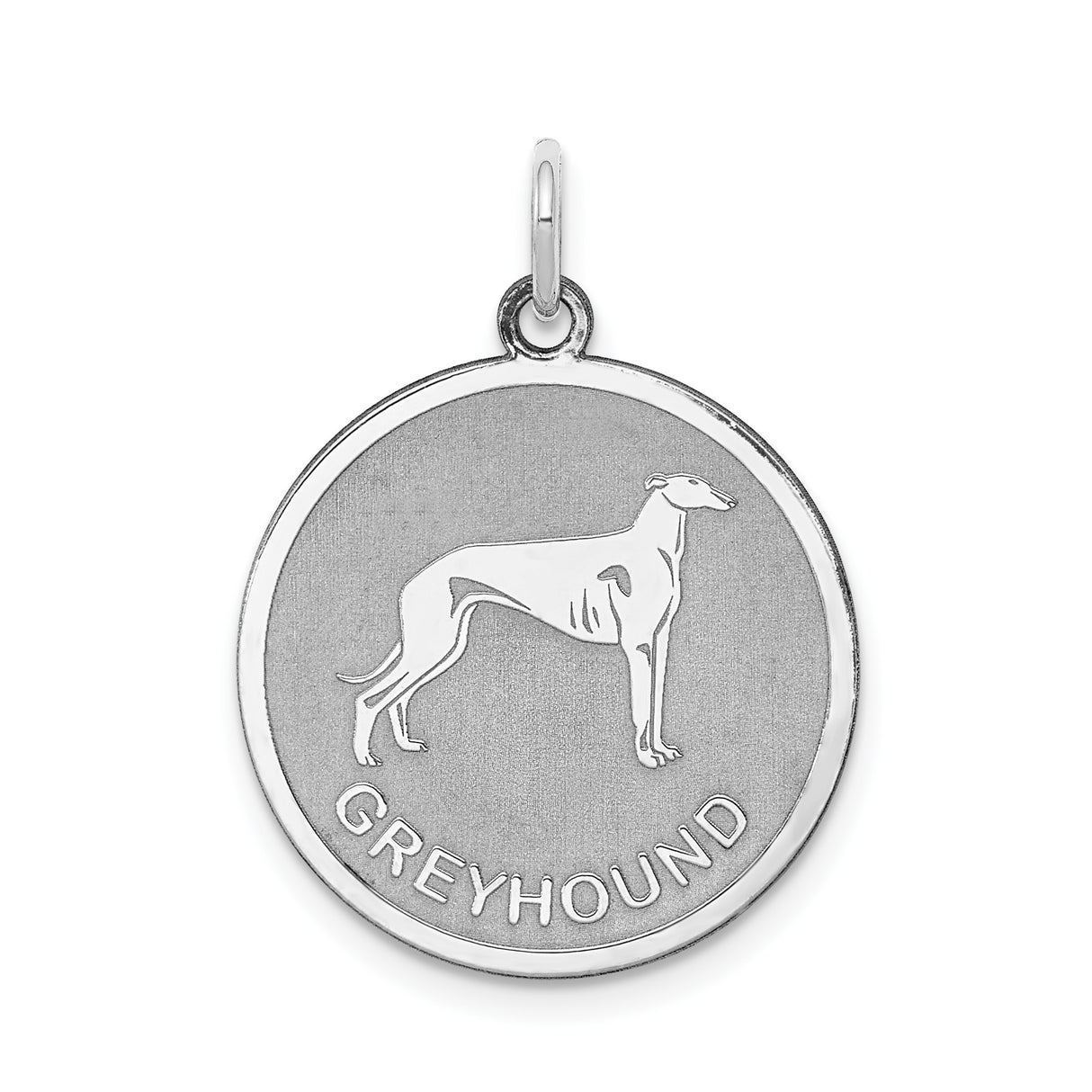 Sterling Silver Greyhound Pendant with Dog Silhouette, Pet Memorial Jewelry for Unisex Wear