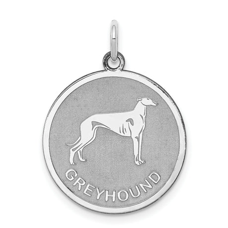 Sterling Silver Greyhound Pendant with Dog Silhouette, Pet Memorial Jewelry for Unisex Wear