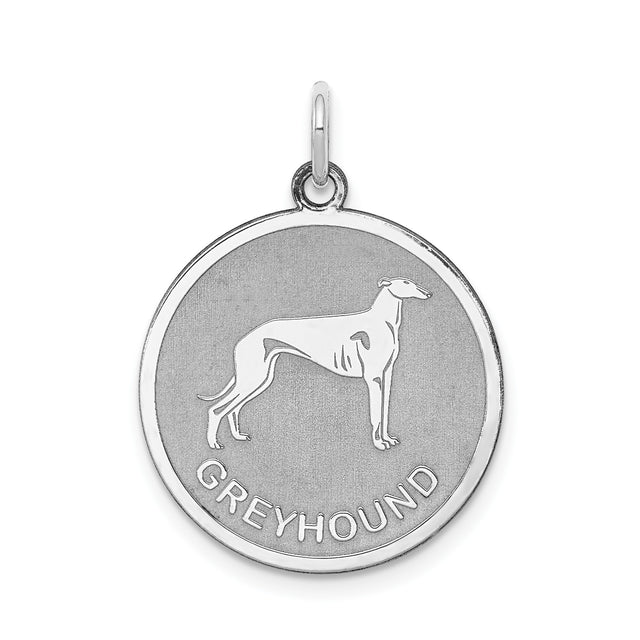 Sterling Silver Greyhound Pendant with Dog Silhouette, Pet Memorial Jewelry for Unisex Wear