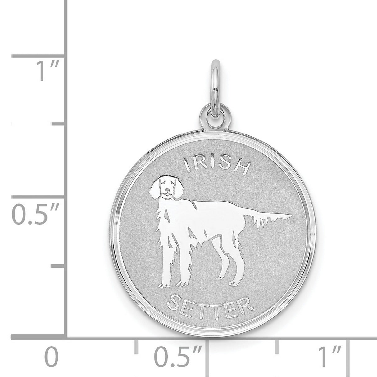 Sterling Silver Irish Setter Dog Pendant with Silhouette and Breed Text