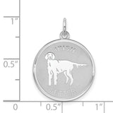 Sterling Silver Irish Setter Dog Pendant with Silhouette and Breed Text