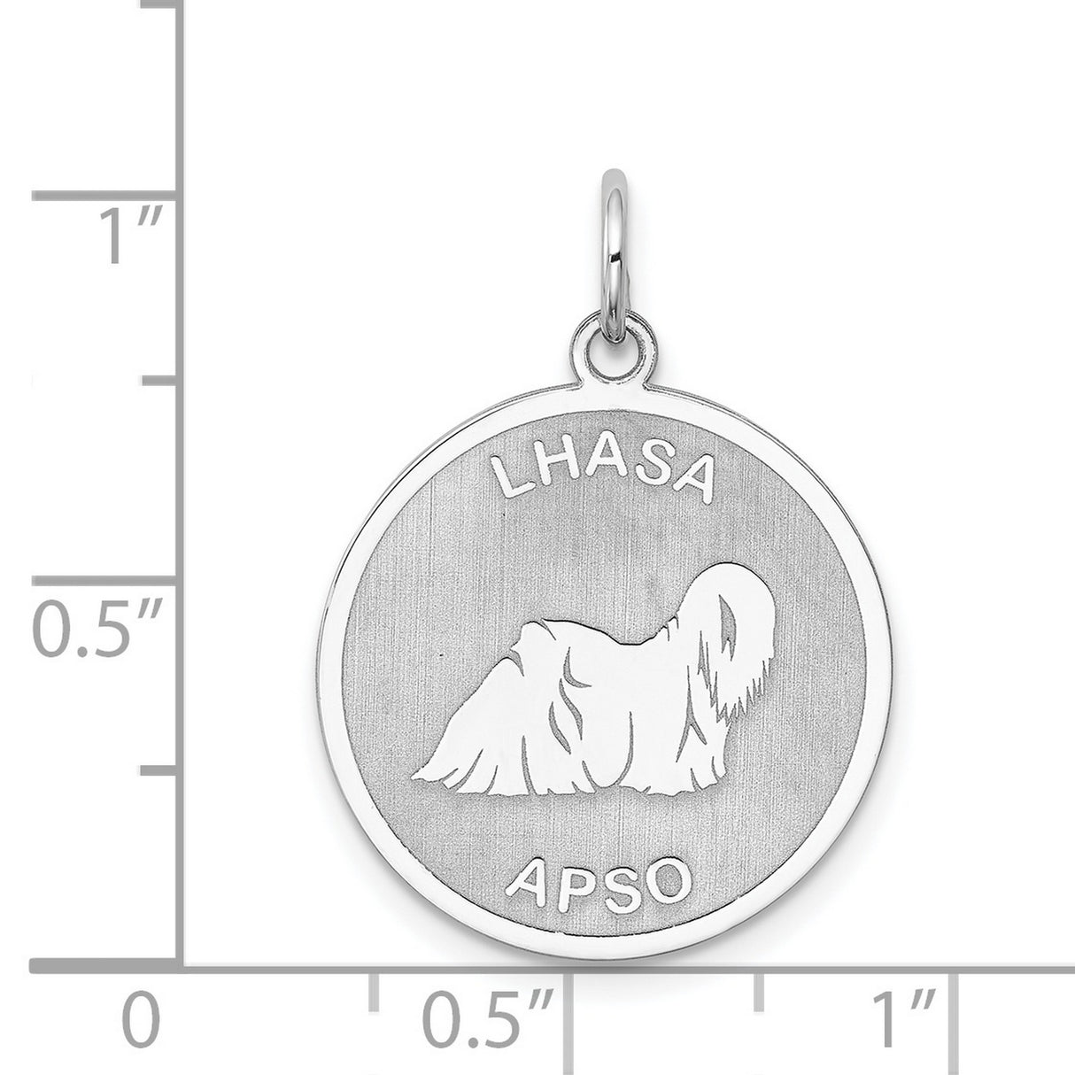 Sterling Silver Pendant with Lhasa Apso Silhouette and Name, Dog Lover Pet Memorial Charm