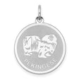 Sterling Silver Pendant with Etched Pekingese Dog Medallion, Pet Memorial Charm