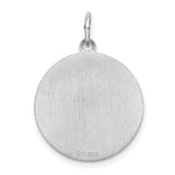 Sterling Silver Dog Pendant with Pug Round Disc Design, Unisex Pet Charm Accessory