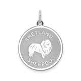Sterling Silver Pendant with Shetland Sheepdog Silhouette, Dog Charm for Women