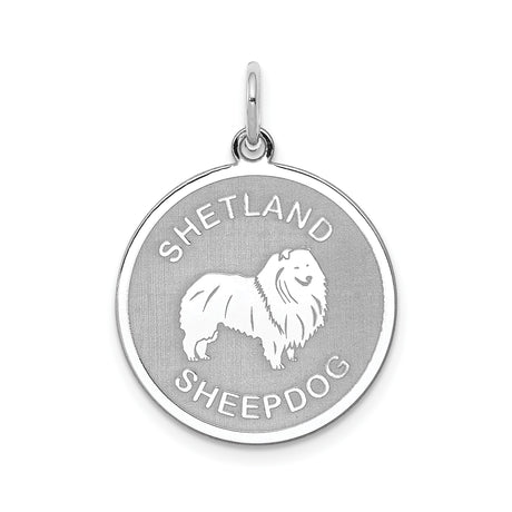Sterling Silver Pendant with Shetland Sheepdog Silhouette, Dog Charm for Women