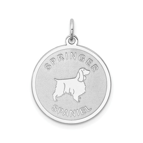 Sterling Silver Pendant with Springer Spaniel Silhouette, Dog Breed Memorial Jewelry