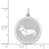 Sterling Silver Corgi Pendant with Cutout Silhouette, Dog Lover Jewelry for Women or Men