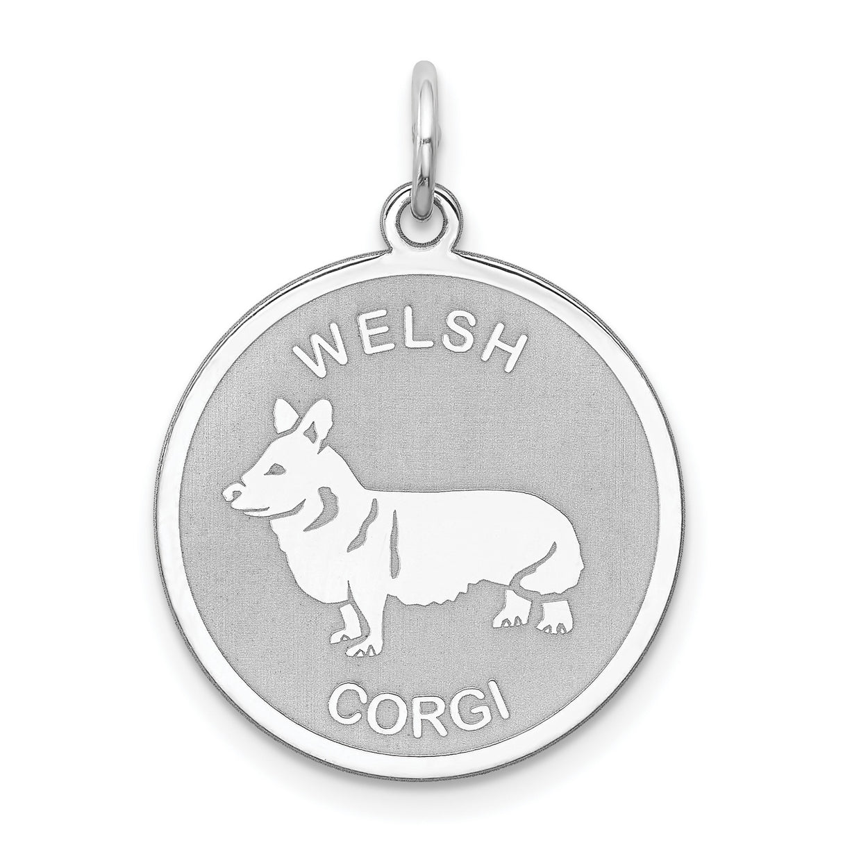 Sterling Silver Corgi Pendant with Cutout Silhouette, Dog Lover Jewelry for Women or Men