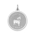Sterling Silver Dog Pendant, Yorkshire Terrier Design with Bold Lettering, Unisex Pet Jewelry