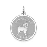 Sterling Silver Dog Pendant, Yorkshire Terrier Design with Bold Lettering, Unisex Pet Jewelry