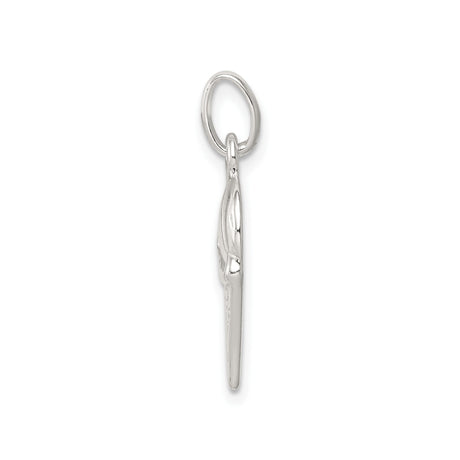Sterling Silver Basketball Pendant with Ball Through Hoop, Unisex Sports Charm