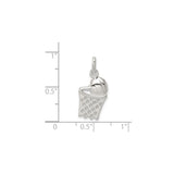 Sterling Silver Basketball Pendant with Ball Through Hoop, Unisex Sports Charm