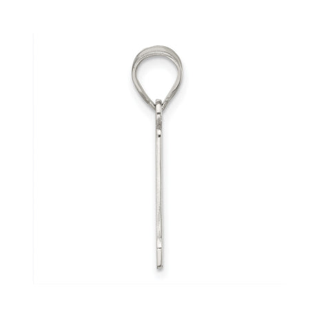 Sterling Silver Pendant, Initial A with Diagonal Textured Design, Minimalist Letter Jewelry