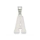 Sterling Silver Pendant, Initial A with Diagonal Textured Design, Minimalist Letter Jewelry