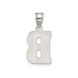 Sterling Silver Initial B Pendant with Diamond Cut Texture, Bold Letter Charm, Unisex Accessory