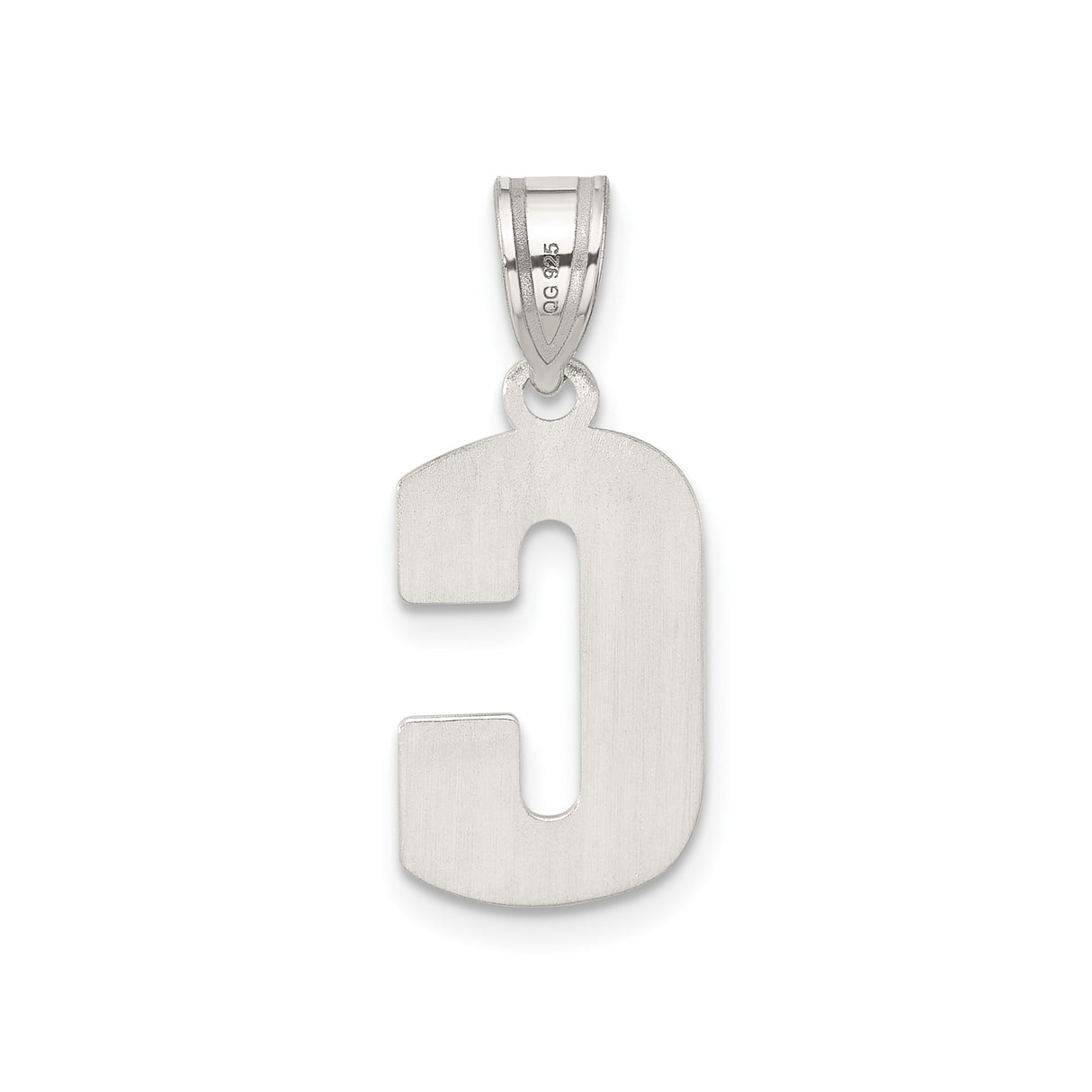 Sterling Silver Letter C Pendant, Diamond Cut Textured Unisex Charm, Bold Monogram Jewelry