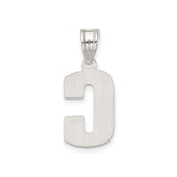 Sterling Silver Letter C Pendant, Diamond Cut Textured Unisex Charm, Bold Monogram Jewelry