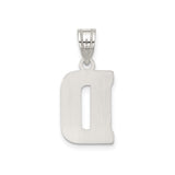 Sterling Silver Pendant with Letter D, Diamond Texture, Industrial Rugged Style