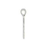 Sterling Silver Letter E Pendant with Textured Pattern, Unisex Alphabet Charm