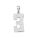 Sterling Silver Letter E Pendant with Textured Pattern, Unisex Alphabet Charm