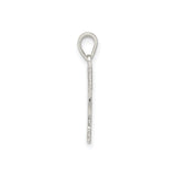 Sterling Silver Letter F Pendant, Textured Alphabet Charm, Minimalist Unisex Jewelry