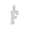 Sterling Silver Letter F Pendant, Textured Alphabet Charm, Minimalist Unisex Jewelry