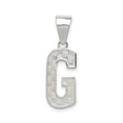 Sterling Silver Pendant, Textured Letter G Alphabet Charm, Unisex Initial Jewelry
