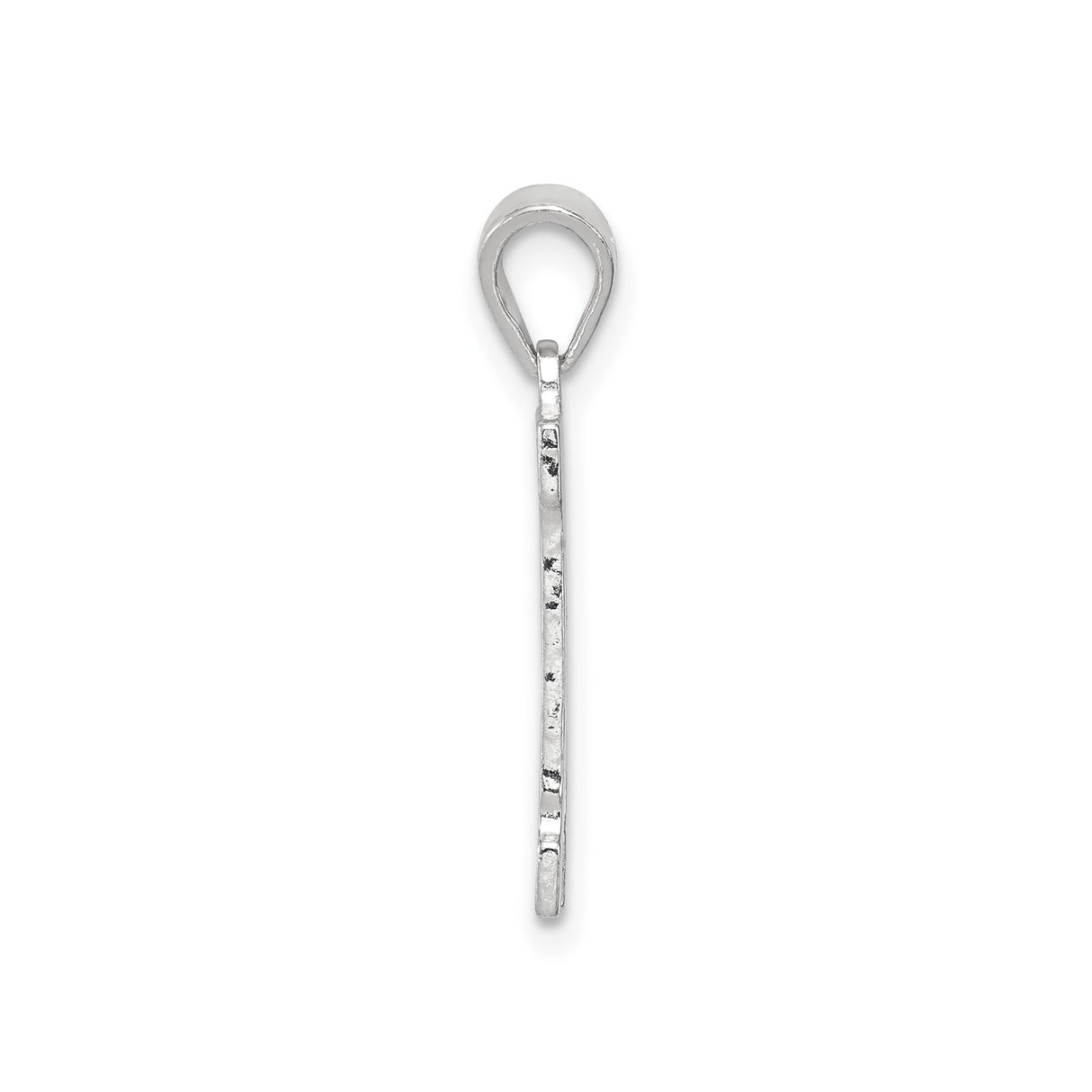 Sterling Silver H Pendant, Geometric Letter Charm with Textured Design, Unisex Initial Jewelry