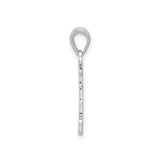 Sterling Silver H Pendant, Geometric Letter Charm with Textured Design, Unisex Initial Jewelry