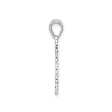 Sterling Silver H Pendant, Geometric Letter Charm with Textured Design, Unisex Initial Jewelry