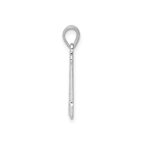 Sterling Silver Letter M Pendant, Textured Block Initial Charm with Patterned Finish