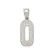 Sterling Silver Number Zero Pendant, Textured Numeric Charm for Necklace or Bracelet
