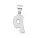 Sterling Silver Initial P Pendant, Textured Alphabet Charm, Minimalist Monogram Jewelry