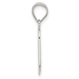 Sterling Silver Q Pendant, Diamond-Cut Textured Letter Charm, Unisex Initial Jewelry