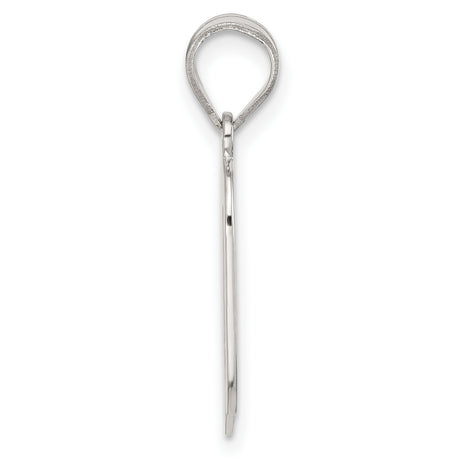 Sterling Silver Q Pendant, Diamond-Cut Textured Letter Charm, Unisex Initial Jewelry