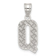Sterling Silver Q Pendant, Diamond-Cut Textured Letter Charm, Unisex Initial Jewelry