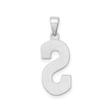 Sterling Silver Letter S Pendant, Bold Block Initial Charm, Unisex Alphabet Jewelry