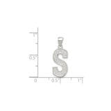 Sterling Silver Letter S Pendant, Bold Block Initial Charm, Unisex Alphabet Jewelry