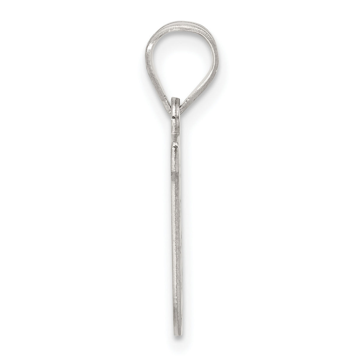 Sterling Silver Letter U Pendant, Textured Diamond Plate Capital Initial Charm