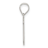 Sterling Silver Letter U Pendant, Textured Diamond Plate Capital Initial Charm