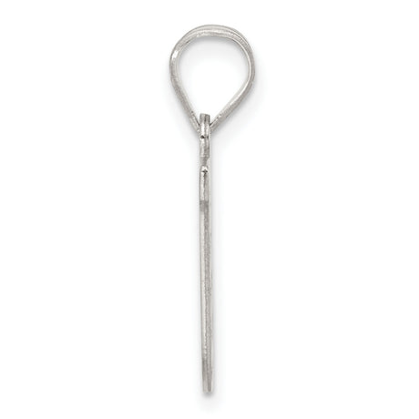 Sterling Silver Letter U Pendant, Textured Diamond Plate Capital Initial Charm