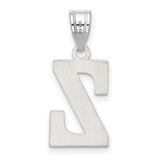 Sterling Silver Letter Z Pendant with Textured Diamond-Cut Finish, Unisex Monogram Charm