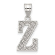 Sterling Silver Letter Z Pendant with Textured Diamond-Cut Finish, Unisex Monogram Charm