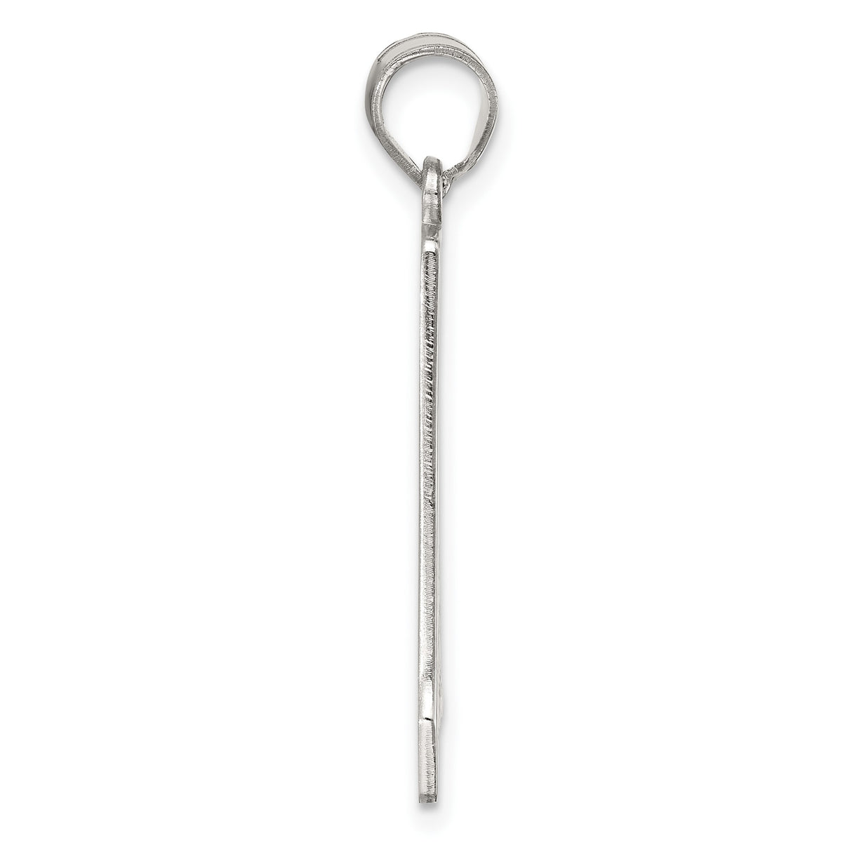 Sterling Silver Letter A Pendant with Crosshatch Texture, Unisex Initial Charm
