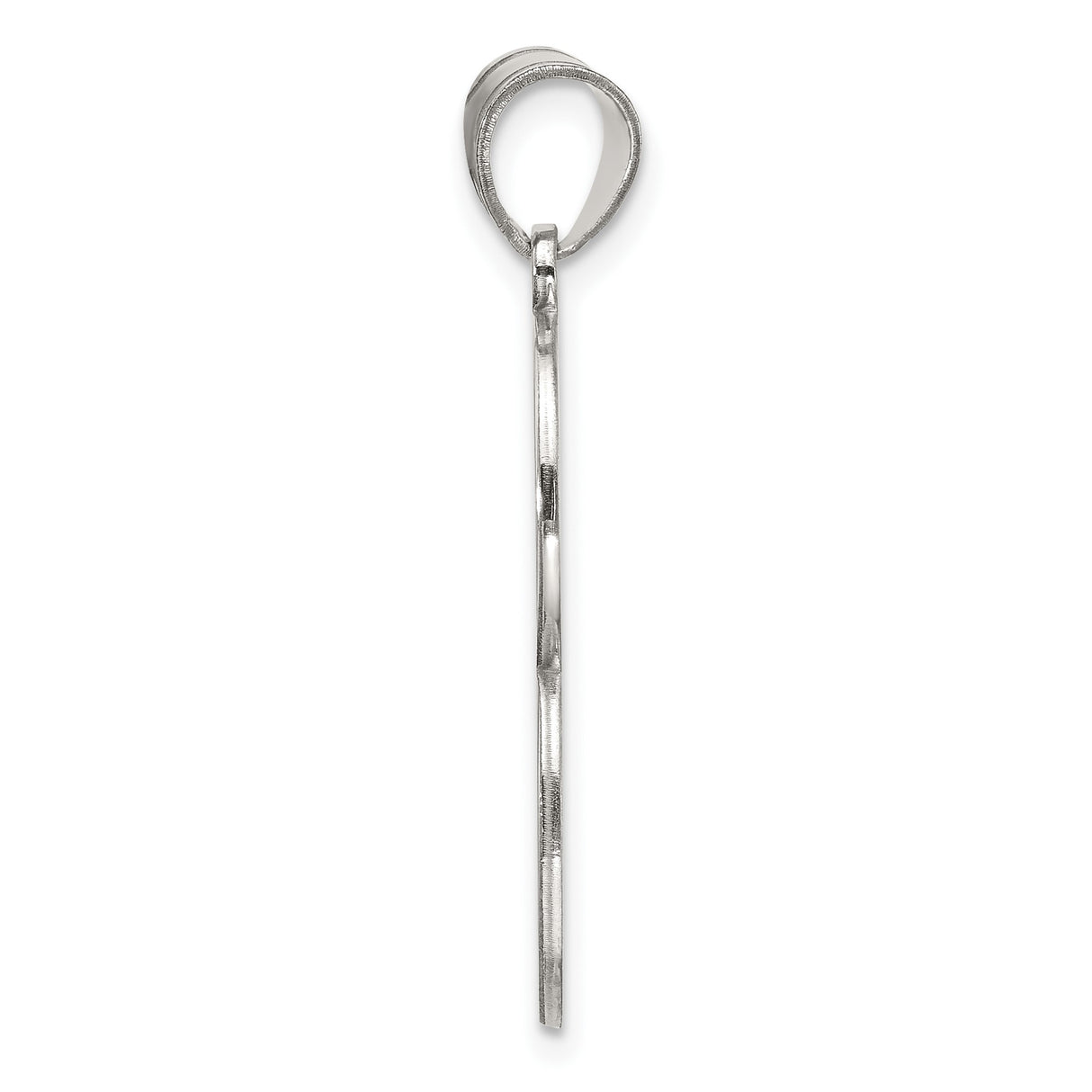 Sterling Silver Initial B Pendant with Diamond Cut Textured Design, Unisex Letter Charm