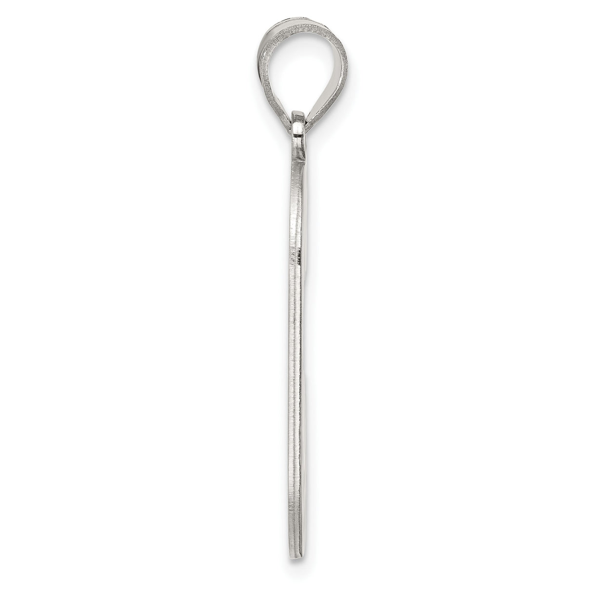 Sterling Silver C Pendant, Diamond-Cut Textured Uppercase Letter Charm for Unisex Wear
