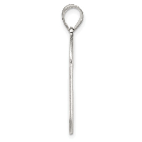 Sterling Silver C Pendant, Diamond-Cut Textured Uppercase Letter Charm for Unisex Wear