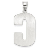 Sterling Silver C Pendant, Diamond-Cut Textured Uppercase Letter Charm for Unisex Wear